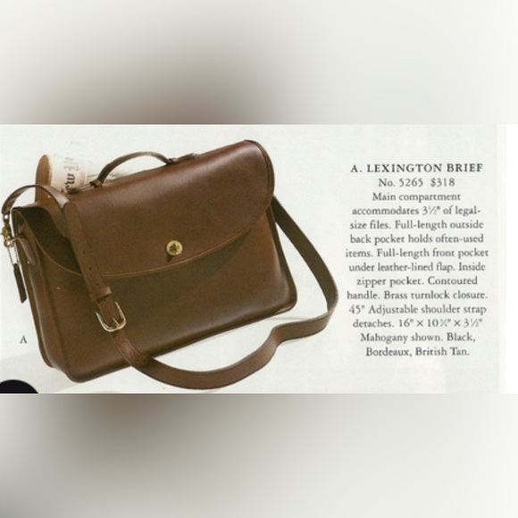 AUTHENTIC Vintage British Tan Leather Coach Briefcase-5264 Lexington 80s Unisex - Picture 12 of 12